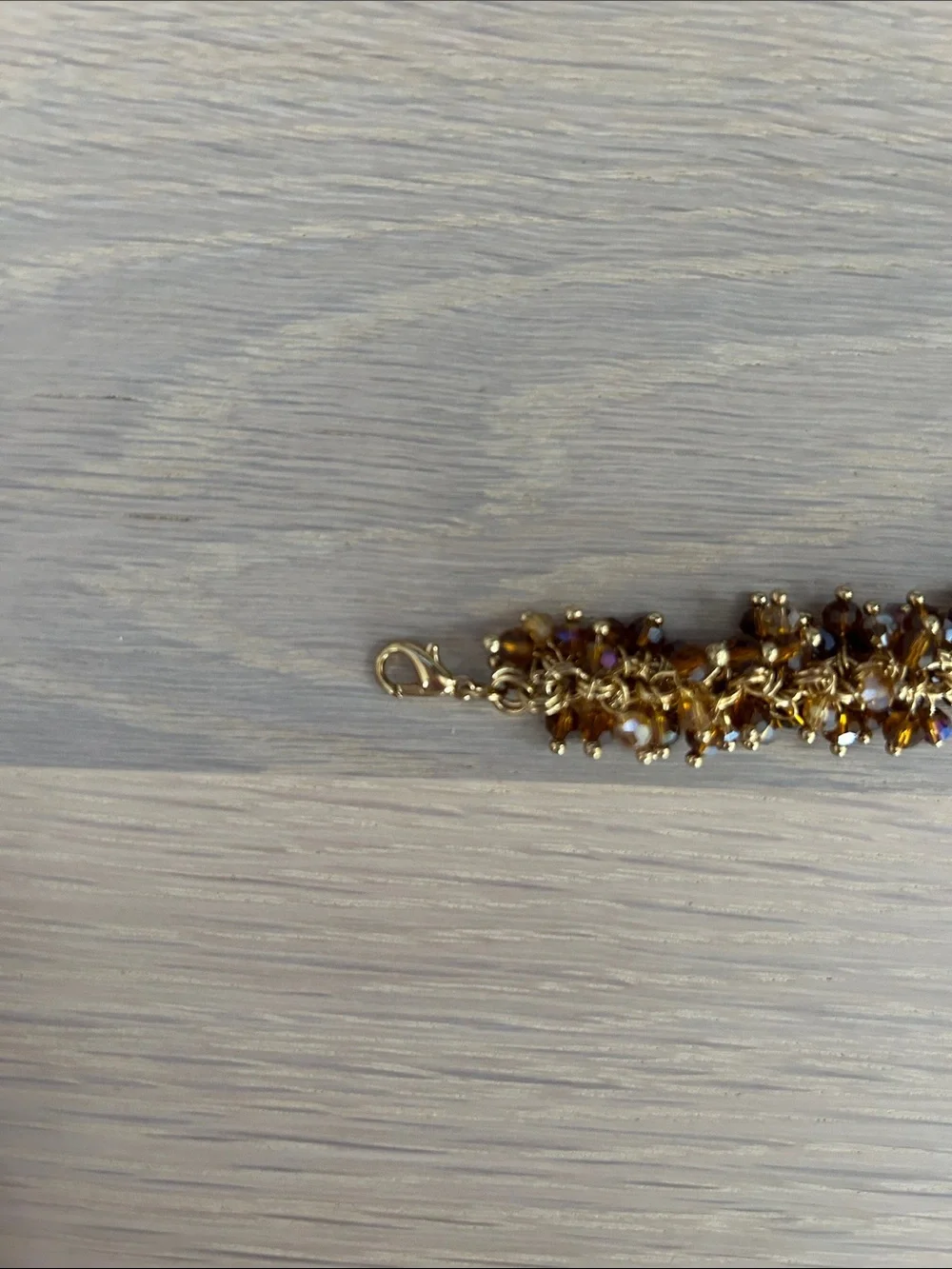 Gold Beaded Cluster Bracelet - Amber Tones